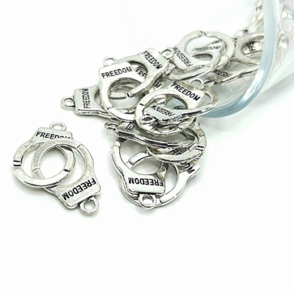 Silver Handcuff Charms - Large